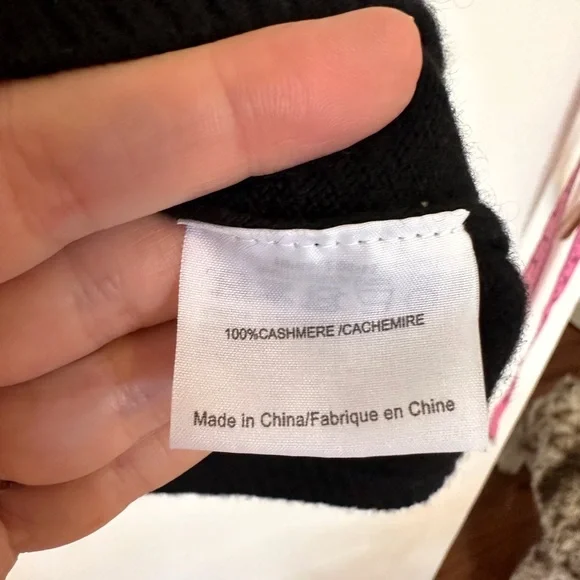 Tory Burch Black Ribbed Cashmere Pullover Sweater Size Small - Picture 4 of 4